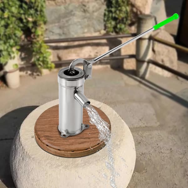 Manuel Sprinklerpumpe, Rustfrit Stål, Effektiv Grundvandsudvinding,Lys Grå