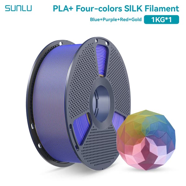 3D-printer filament, PLA Plus, flere tonefarver,1KG BL PP RD GD