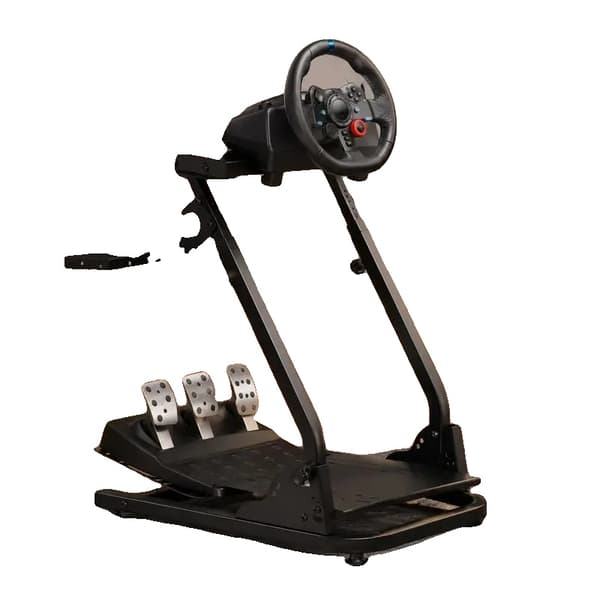 Racing Simulator Ratstativ, Justerbar Höjd, Fällbar Design, Svart