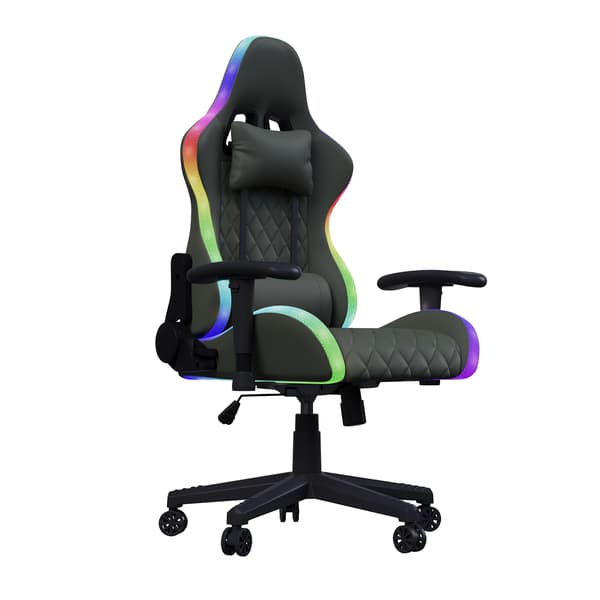 Spelstol, RGB-belysning, Justerbart ryggstöd,Svart