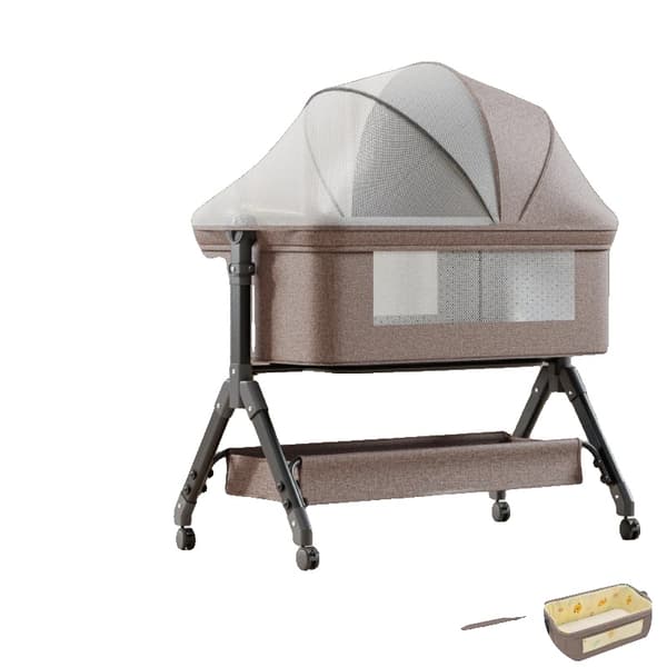 Babykurv, Foldbart Design, Justerbar Højde,X3-KHAKI