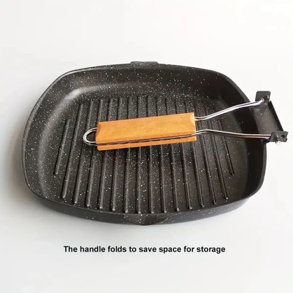 Grillpande, Nonstick Overflade, Kompakt Design,sort