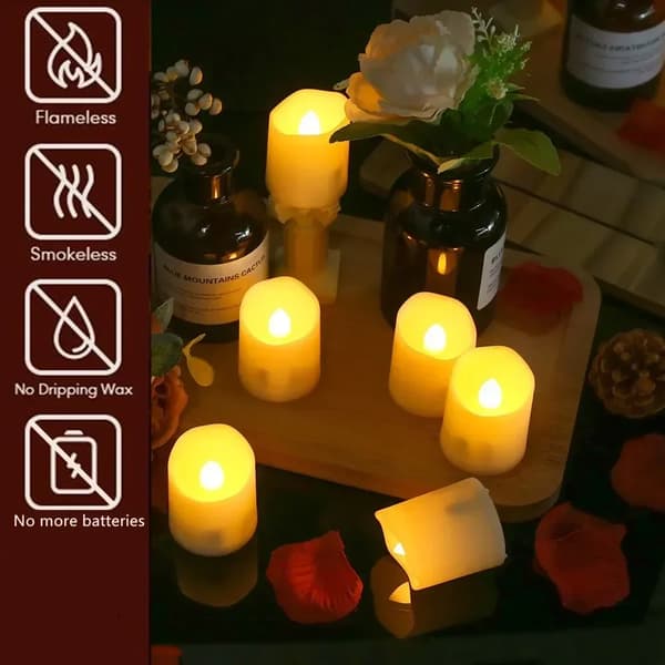 LED-ljus, uppladdningsbart, fjärrkontroll,6Pc