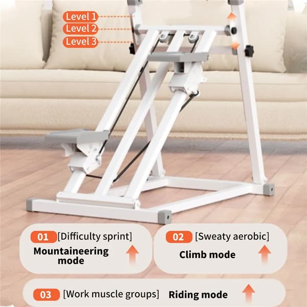 Stepper Maskin, Justerbart Motstånd, Platsbesparande Design,Vit