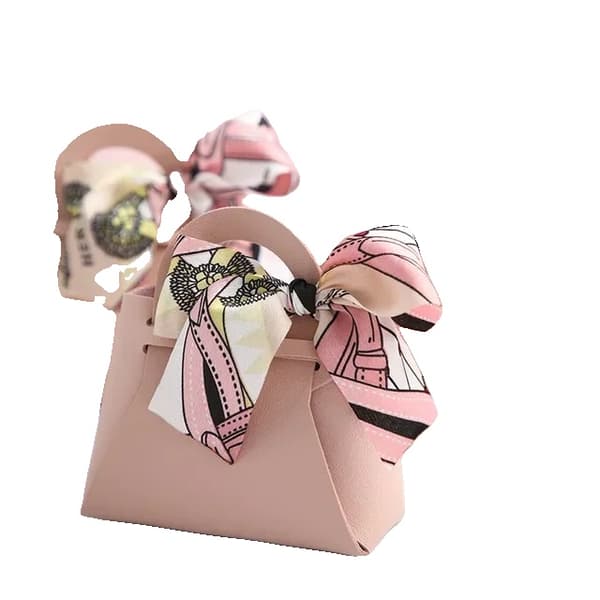Presentpåsar, Syntetläder, Elegant Design,Rosa, L 14x6x15cm-d, 10st-d