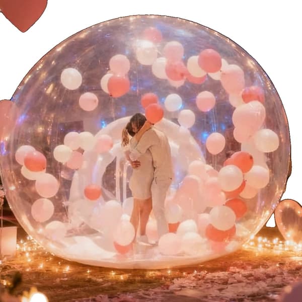 Uppblåsbar Bubbelhus, 360° Panoramautsikt, Snabb Montering,2.5meter med blåsmaskin