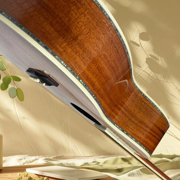 Folk Guitar, KOA-kropp, Ebenholts greppbräda,Brun