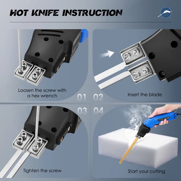 Hot Wire Cutter, Justerbar Temperatur, Holdbare Klinger,Blå