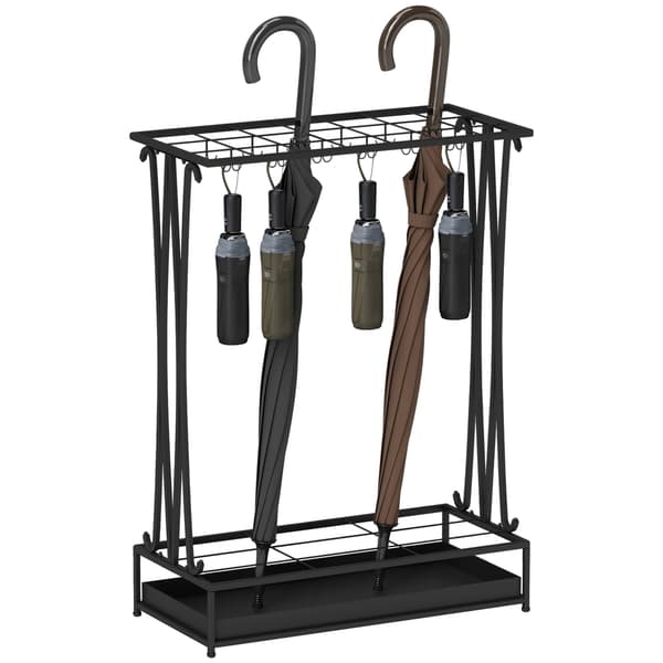 Paraplyställ, Pulverlackerat Stål, Modern Design, svart