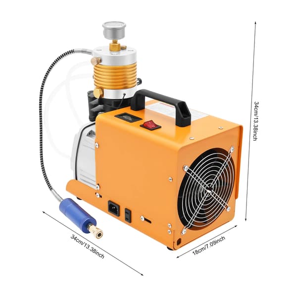 Bärbar PCP-luftkompressor, 2800 RPM, Högtryck,Apelsin