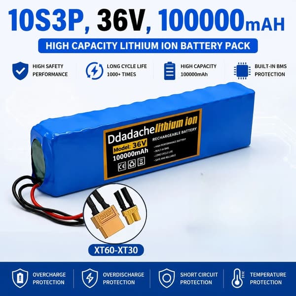 Litiumjonbatteripack, 100Ah kapacitet, kompatibel med elfordon,XT60-XT30
