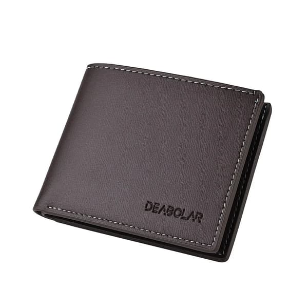 Plånbok, Kompakt Design, Hållbart PU-Läder,Brun