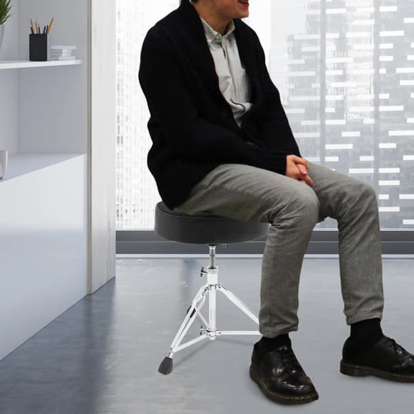 Trommesæde, Justerbar Højde, Bærbart Design,sort