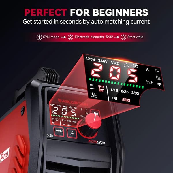 Stangsvets, 205Amp, Smart Enhedsforbindelse,220V-240V EU stik