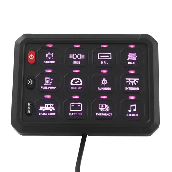 Skiftpanel, RGB-kontrol, vandtæt design,sort