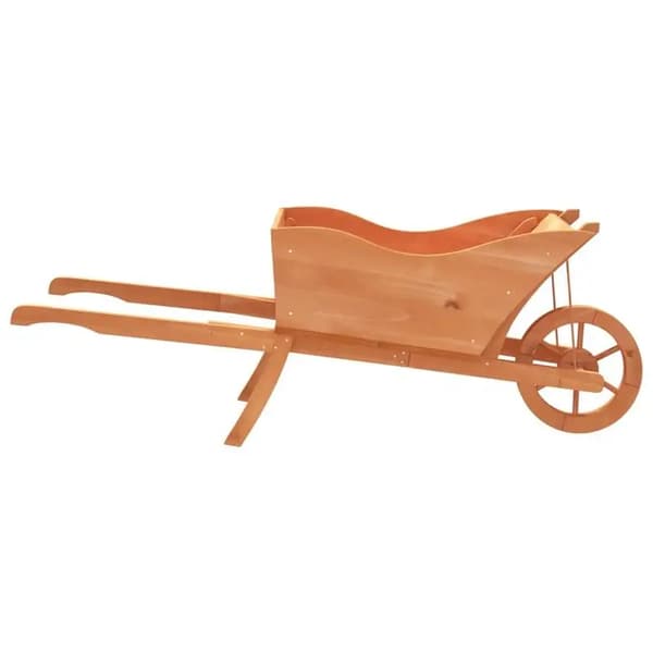 Planteringsbehållare, Ergonomisk Skottkärra Design, Solid Trä Konstruktion,Rosaröd