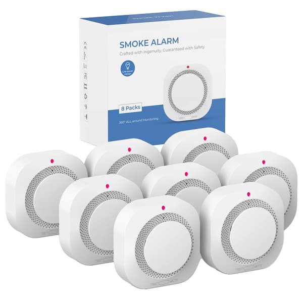 Röklarm, Realtidsvarning, Högvolymslarm,8PCS