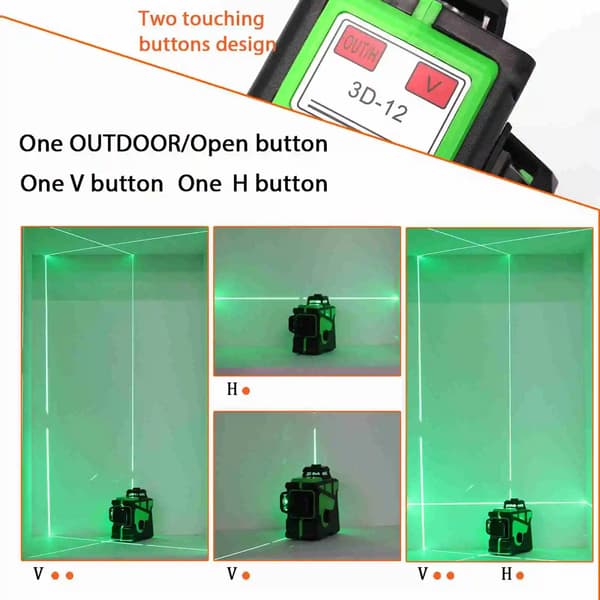 Laser niveau, justerbar stativ, selvnivellerende funktion,sort