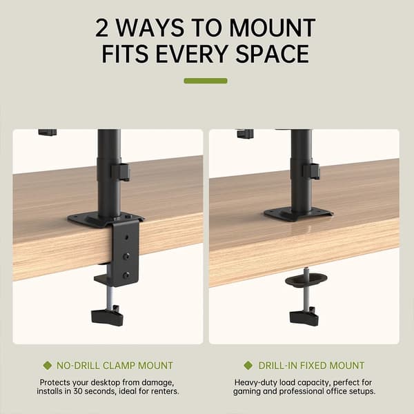 Skärmställ, Ergonomisk Design, Kabelhantering,svart