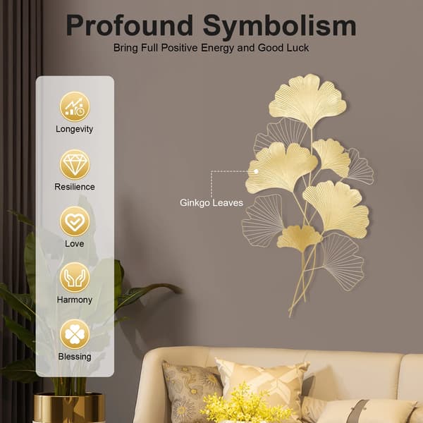 Väggdekoration, Modern Stil, Bladdesign,Guld