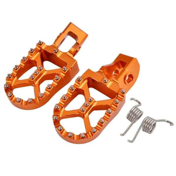 Fodstøtter, CNC-bearbejdet aluminium, forbedret greb,Appelsin