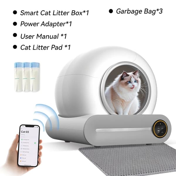 Kattlåda, Automatisk Rengöring, App Kontrollerad,Bästsäljare Version B