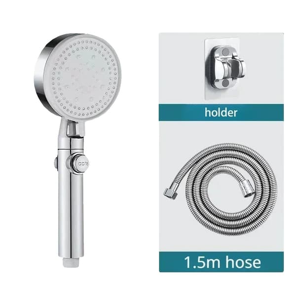 Bruserhoved, Justerbart Design, Vandbesparende Funktion,Sølv 3PCS SÆT
