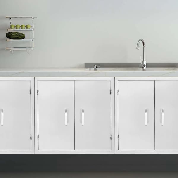 Köksdubbeldörr, Rostfritt Stål, Modern Design,Silver