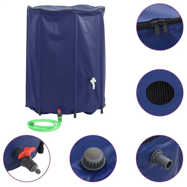 Vattentank, 1350L kapacitet, Fällbar design,armégrön