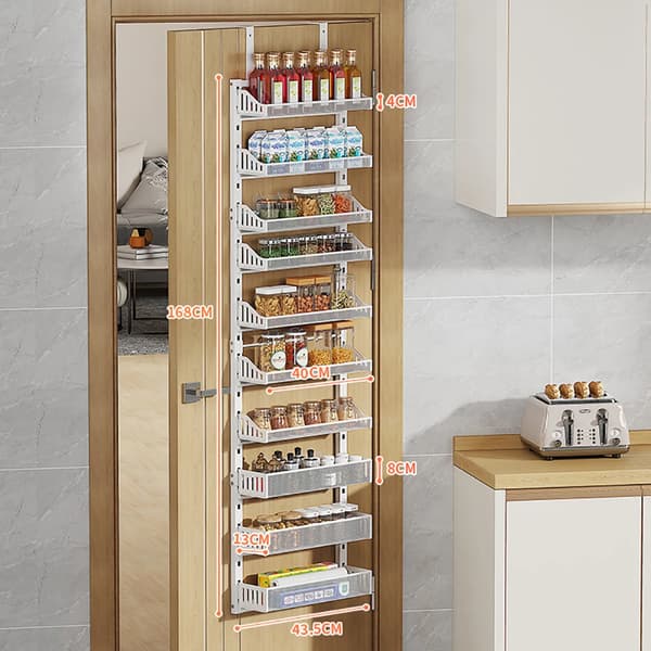 Dörrorganisatör, kraftig design, justerbara korgar,VIT