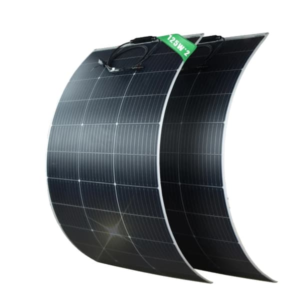Fleksibel Solpanel, 250W Total Effekt, Høj Effektivitet,2PCS   125W