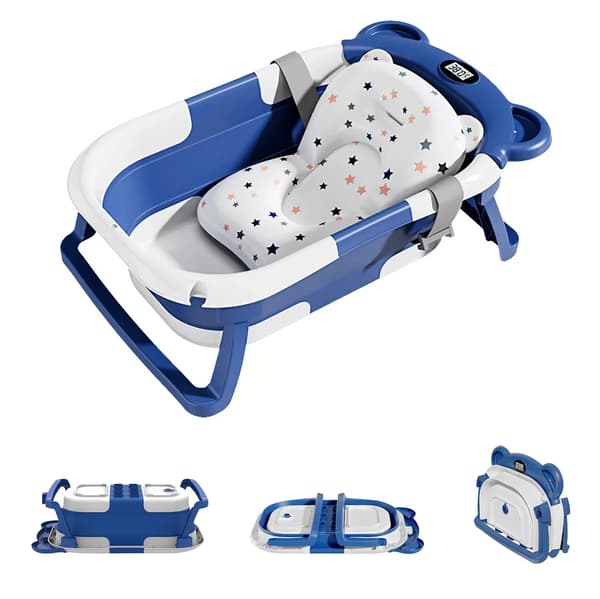 Babytub, Realtids temperatur sensor, Sammanfallande design,Blå