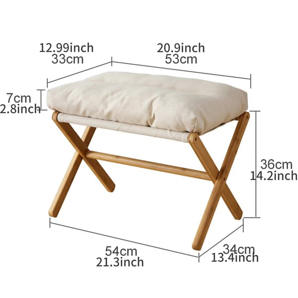 Fodskammel, Minimalistisk Moderne Design, Solid Trækonstruktion,SU2319241-1