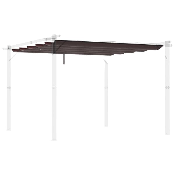 Utdragbart Pergolatak, Polyesterduk, UV-skydd, Choklad, 250x255 cm-b
