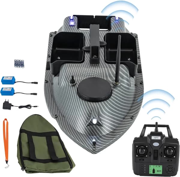 Fjärrstyrd båt, GPS-navigering, dubbla motorer,svart