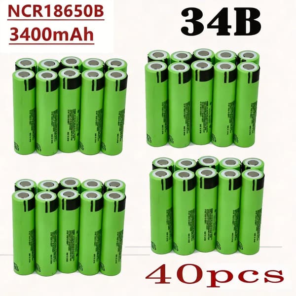 Ladattava litiumakku, 3400mAh, 3.7V jännite, 40kpl