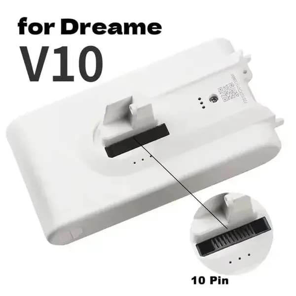 Dreame dammsugarbytesbatteri, 5000mAh kapacitet, 25.2V spänning, V10
