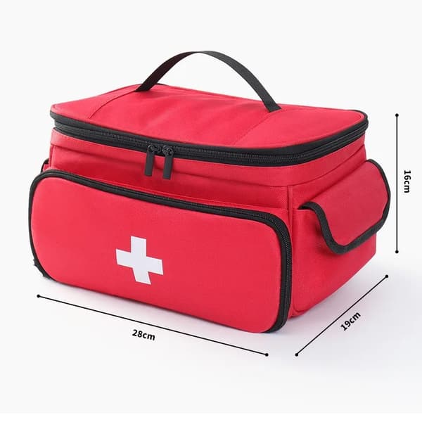 Första hjälpen-kit, bärbar design, hållbart material,Röd