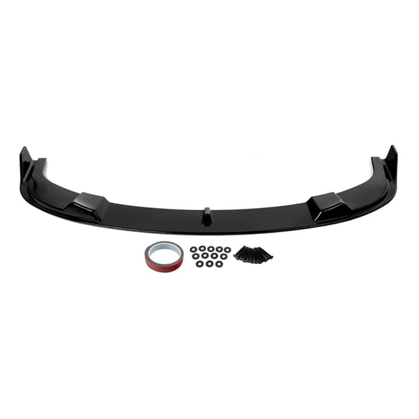Front Bumper Splitter, Sporty Design, Holdbart ABS Plast,Glans Sort