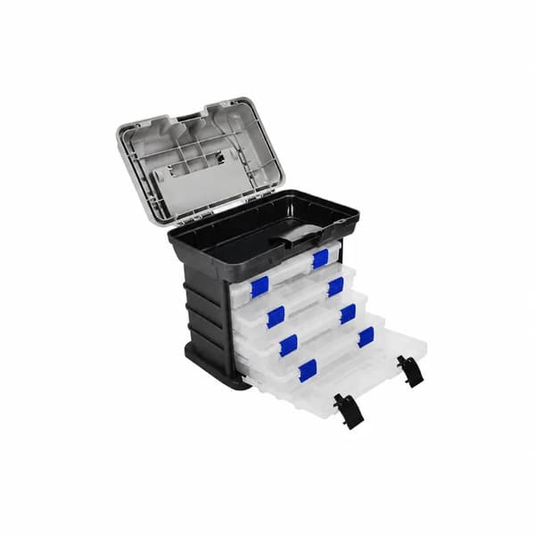 Fiskegrej Kasse, Bærbar, Multi-Compartment Organizer,sort