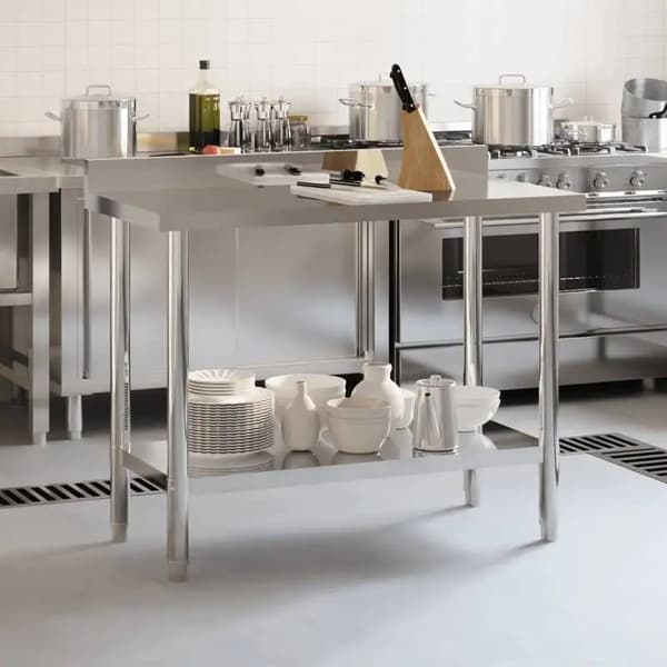 Arbejdsbord, Rustfrit Stål Materiale, Kraftig Design,hær grøn