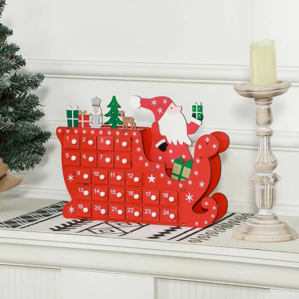 Julekalender, 24 Rum, Julemand Design,L, Rød