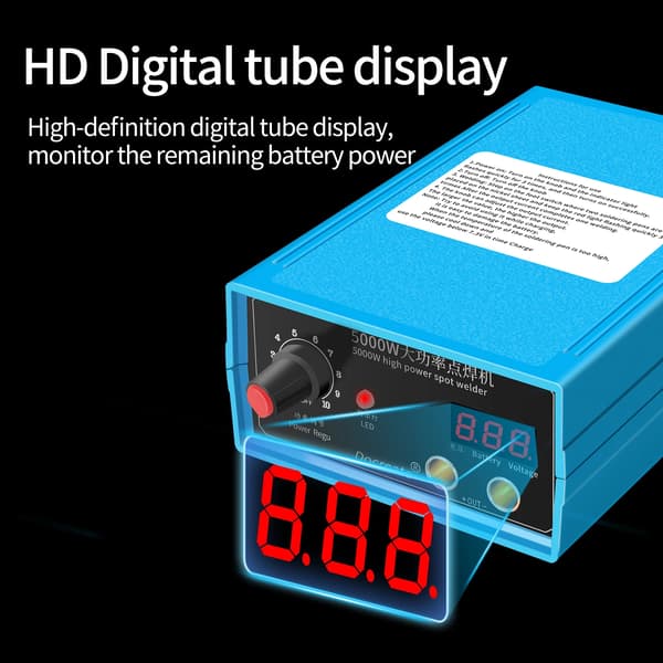 Punktsvejsemaskine, 5000W Effekt, Justerbar Strøm,blå
