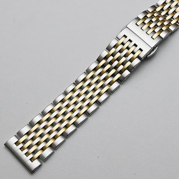 Urrem, Rustfrit Stål, Sommerfuglespænde,19mm, Sølv Guld-a