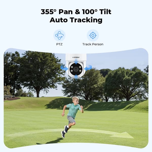 IP-kamera, 3 megapixlar, 90° synvinkel, 8x digital zoom, väderbeständig IP66, stöder Android och iOS