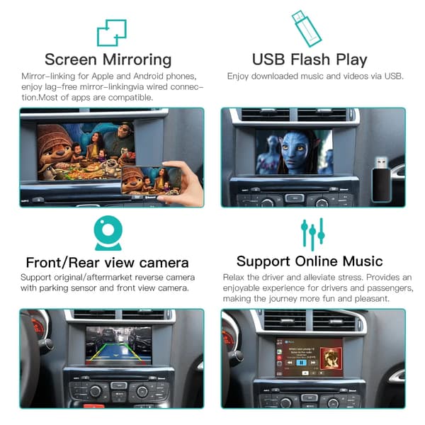 Langaton Carplay-sovitin, tukee Android Autoa, helppo asennus,SMEG