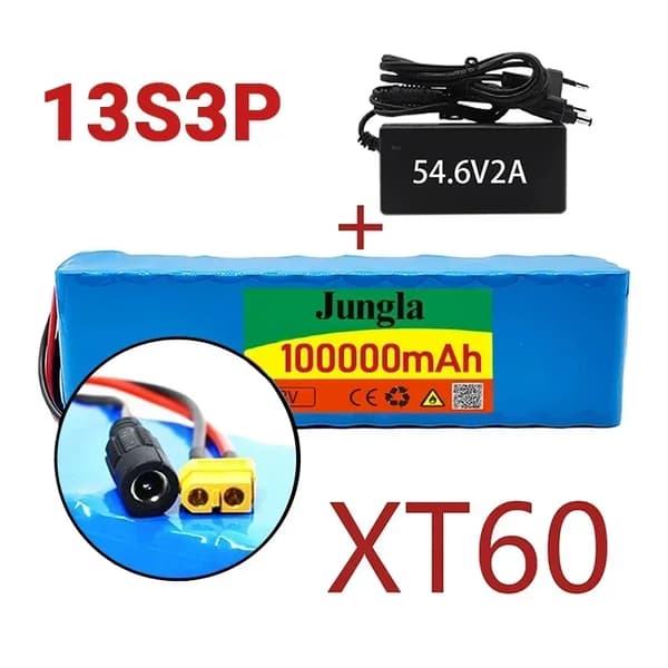 Lithium Ion Batteri, 100Ah Kapacitet, 48V Spænding,XT60-DC-lader