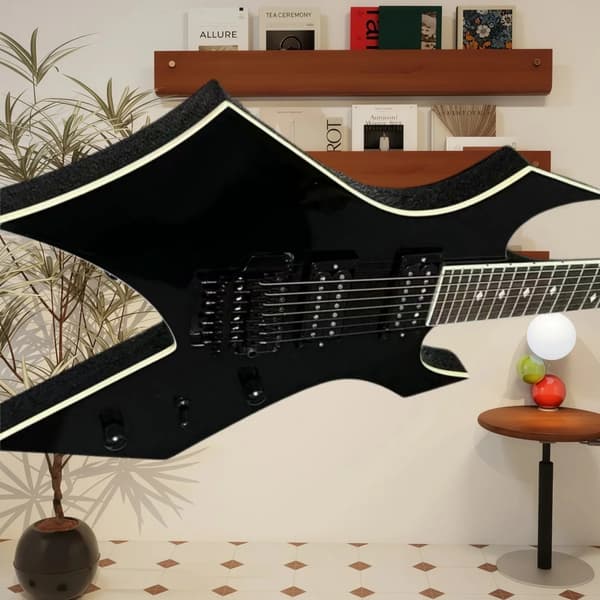 Gitarr, 7 Strängar, Folkmusikspelstil,svart
