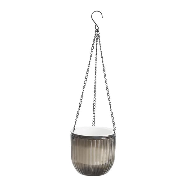 Hängande Blomkruka, Transparent Design, Hållbart Material,grå-a, 115mm-b
