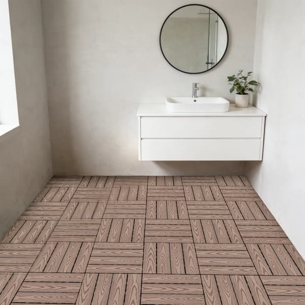 Terrassplattor, Klicksystem, Trästrukturfinish,Kaffe